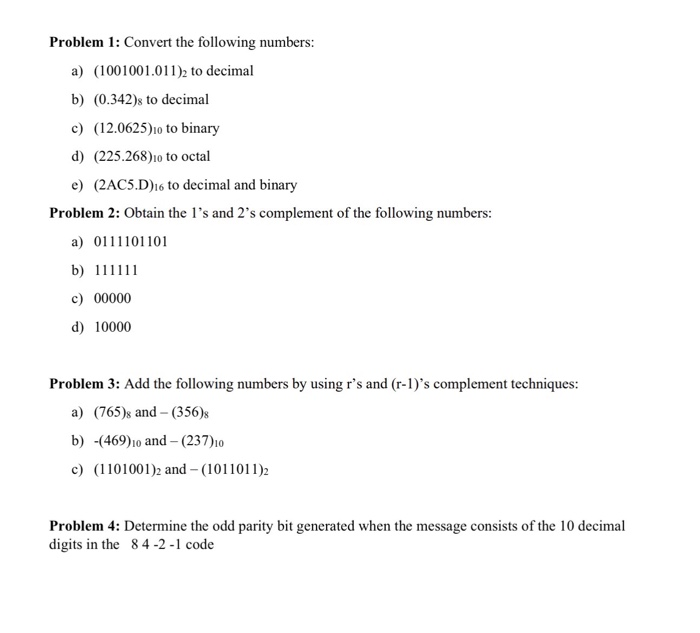 Solved a. Convert 101.012 into decimal b. Convert 1 A16 into