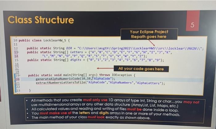 Solved 3 . Task Create the static method generate | Chegg.com