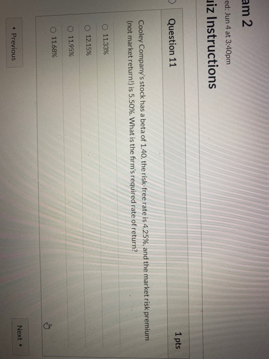 Solved am 2 ed: Jun 4 at 3:40pm uiz Instructions 1 pts | Chegg.com