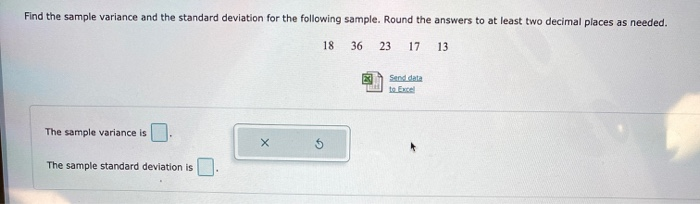 Solved Find the sample variance and the standard deviation | Chegg.com