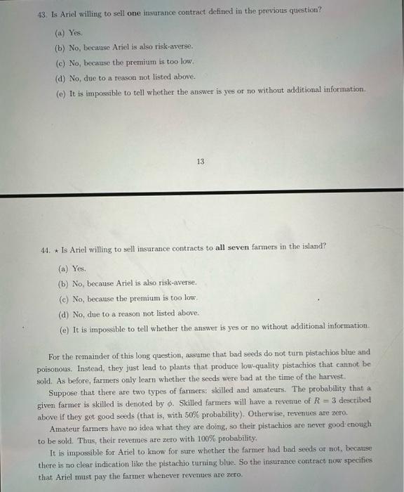Solved LONG QUESTION 2 -INSURANCE AND MARKET FAILURES (items | Chegg.com