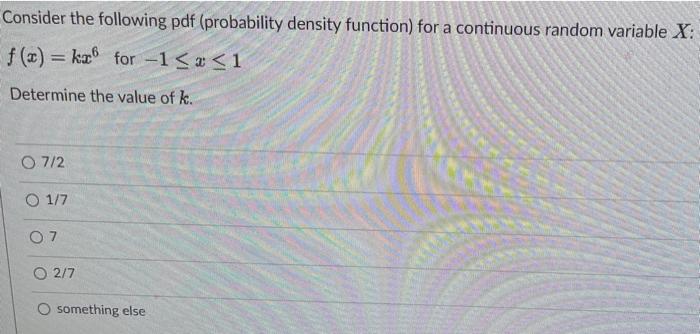 Solved Consider The Following Pdf (probability Density | Chegg.com