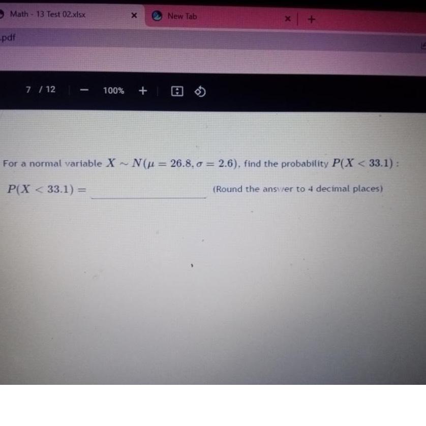 Solved 100%+pdfFor a normal variable )=26.8,σ=(2.6, ﻿find | Chegg.com