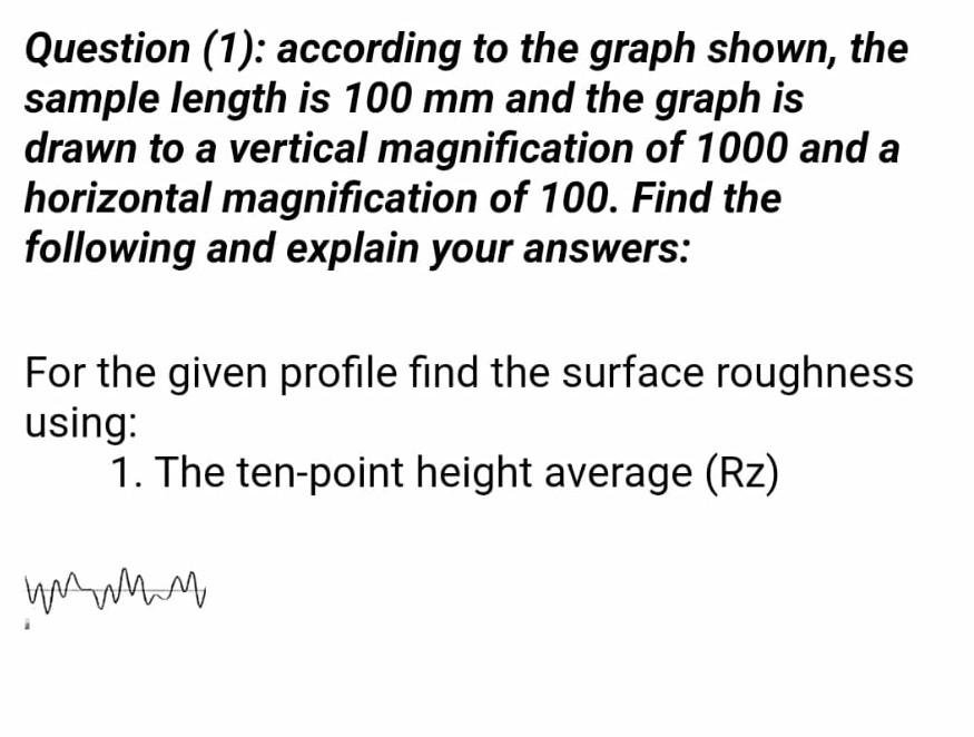 Solved Question (1) according to the graph shown, the