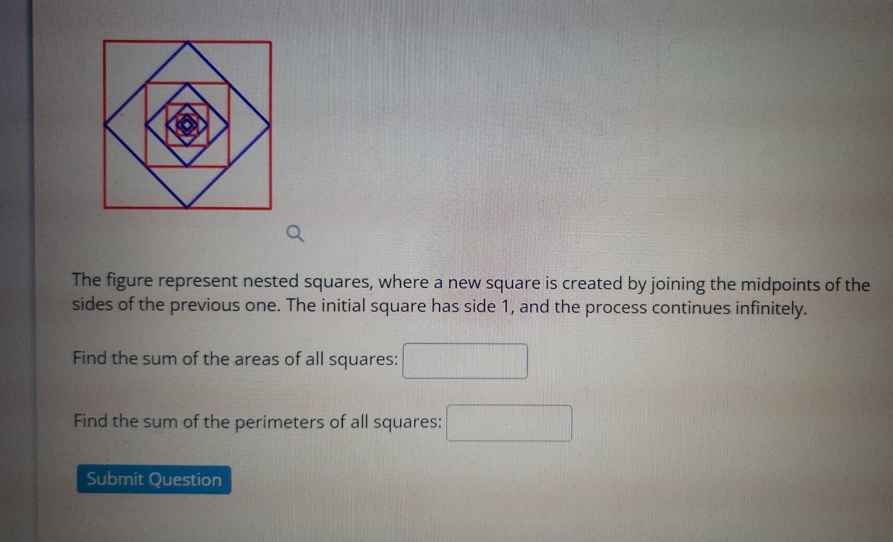 Solved The figure represent nested squares, where a new | Chegg.com