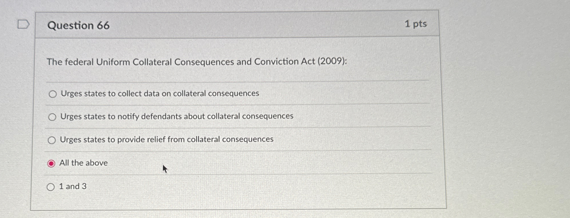 Solved Question 661 ﻿ptsThe Federal Uniform Collateral | Chegg.com