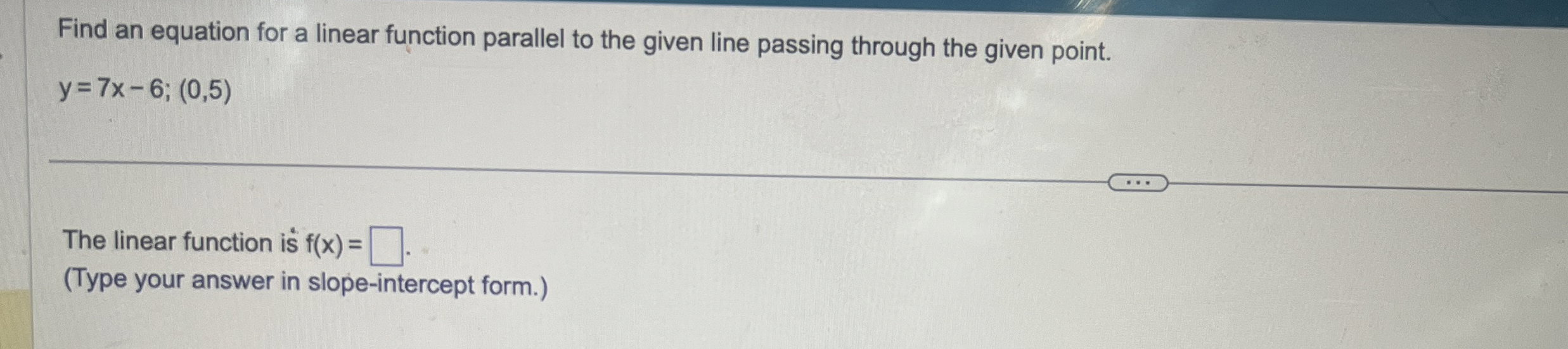 Solved Find an equation for a linear function parallel to | Chegg.com