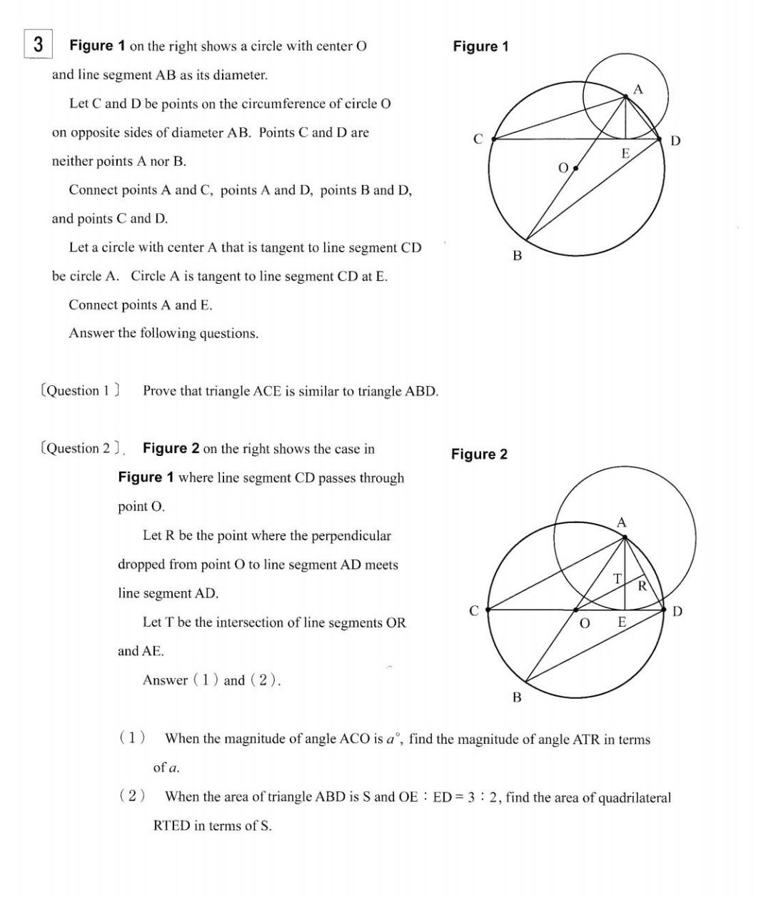 Solved Figure 1 on the right shows a circle with center O | Chegg.com