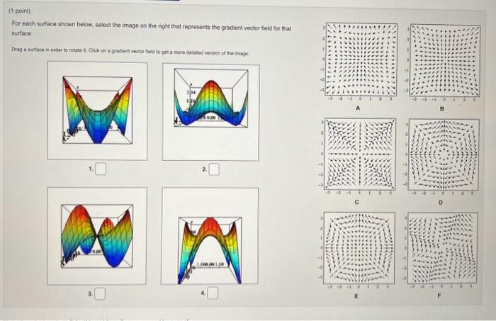 Solved For each surface shown beiow, select the image on the | Chegg.com