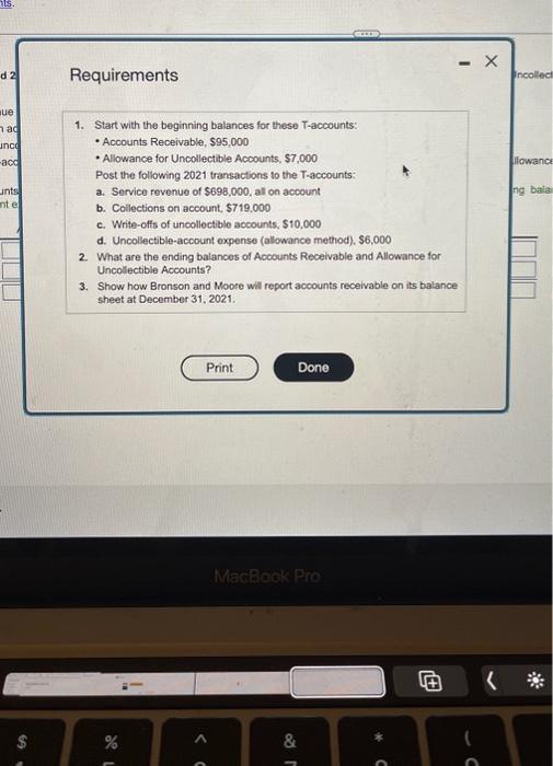 Solved Perform The Following Accounting For The Receivables | Chegg.com