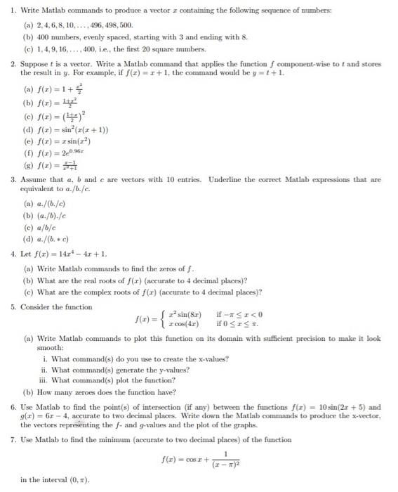 Solved 1 Write Matlab Commands To Produce A Vector I Chegg solved-fill-in-the-missing-numbers-in-the-magic-square-the-magic-sum
