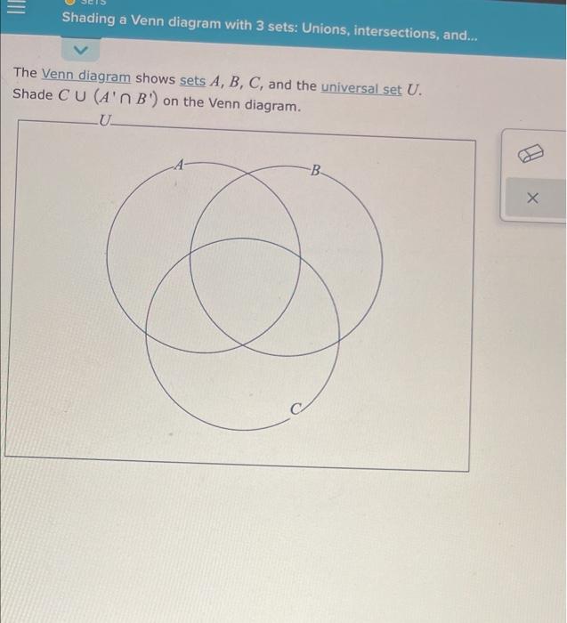 Solved Shading A Venn Diagram With 3 Sets: Unions, | Chegg.com