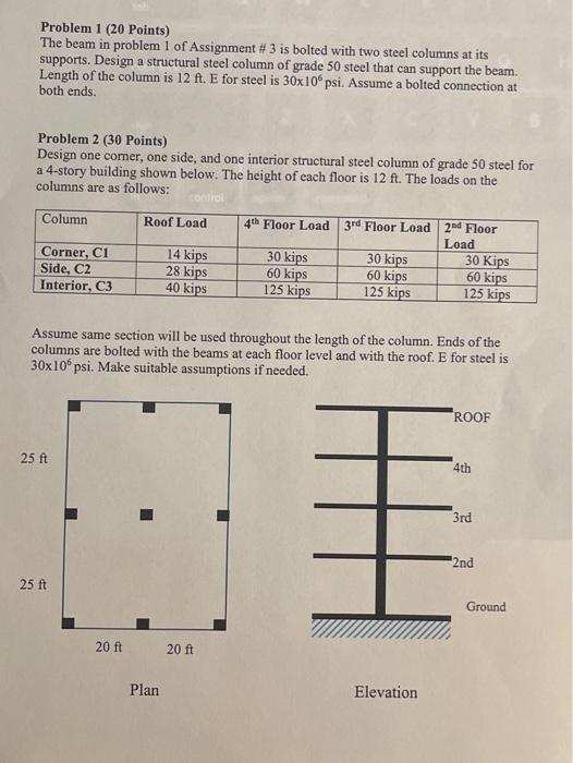 Solved Problem 1 (20 Points) The beam in problem 1 of | Chegg.com