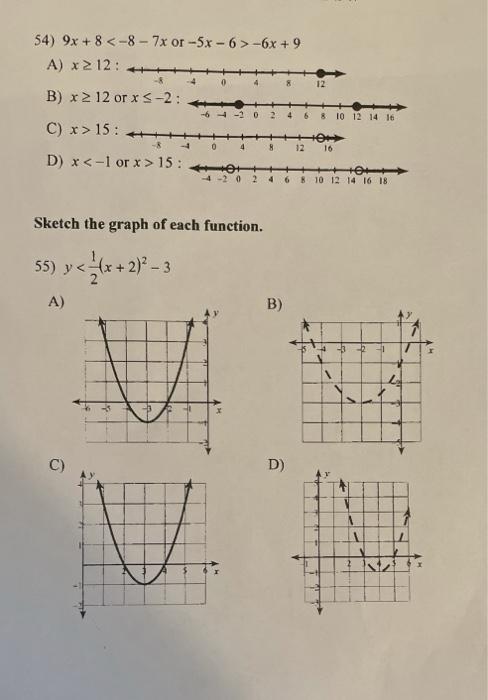 Solved 54 9x 8 8 7x Or 5x 6 6x 9 A X2 12 4 Chegg Com