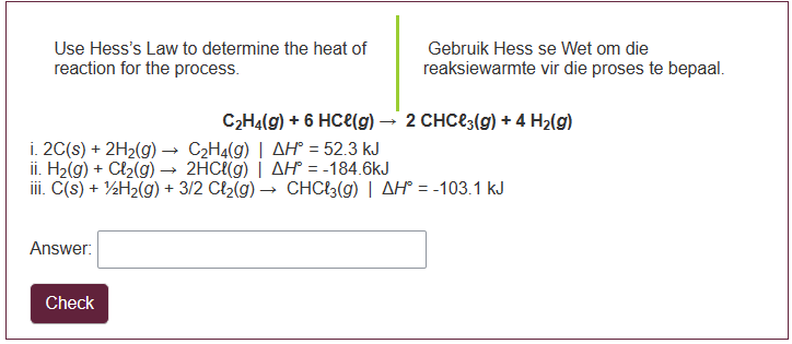 Use Hess s Law to determine the heat of reaction for Chegg