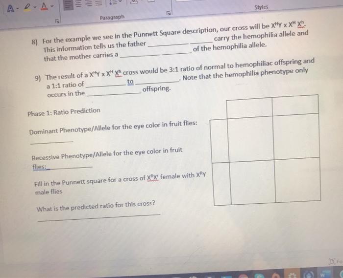 Solved Procedure 2 Mendelian Xlinked Fruit Fly