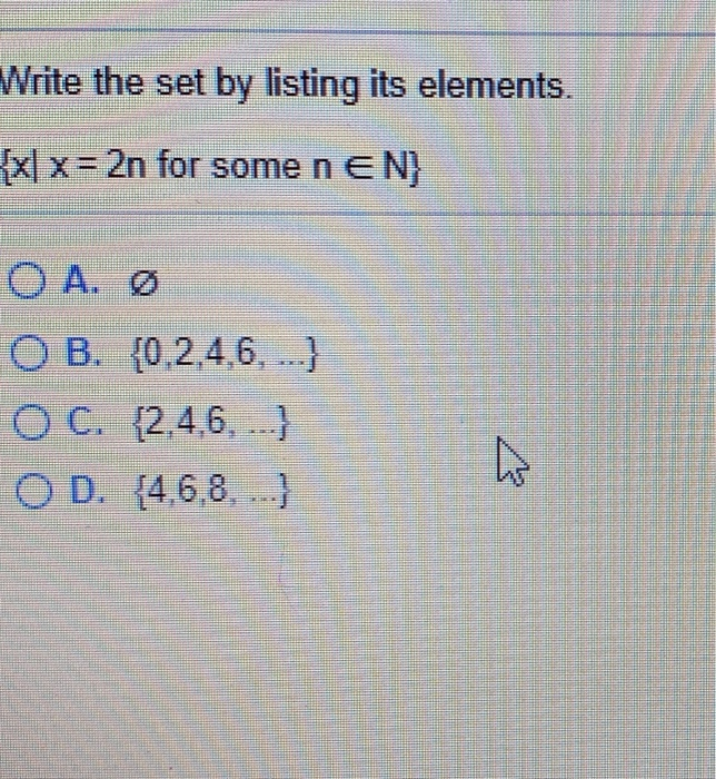 Solved Write The Set By Listing Its Elements X X 2n F Chegg Com