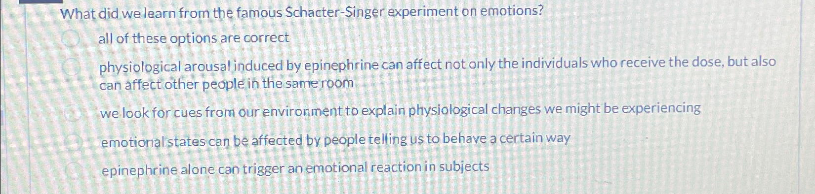 schacter and singer experiment