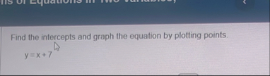 Solved Find the intercepts and graph the equation by | Chegg.com