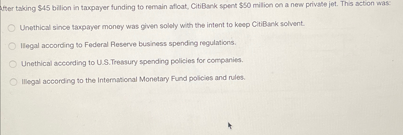 Solved After taking $45 ﻿billion in taxpayer funding to | Chegg.com