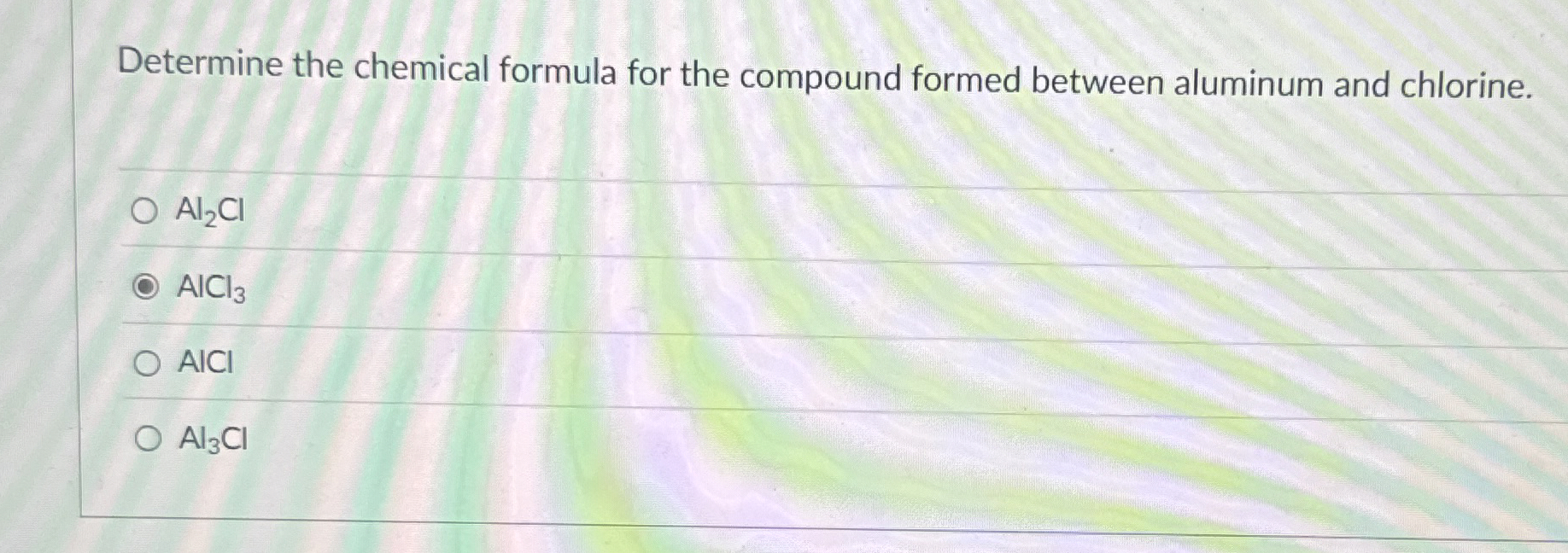 Solved Determine the chemical formula for the compound