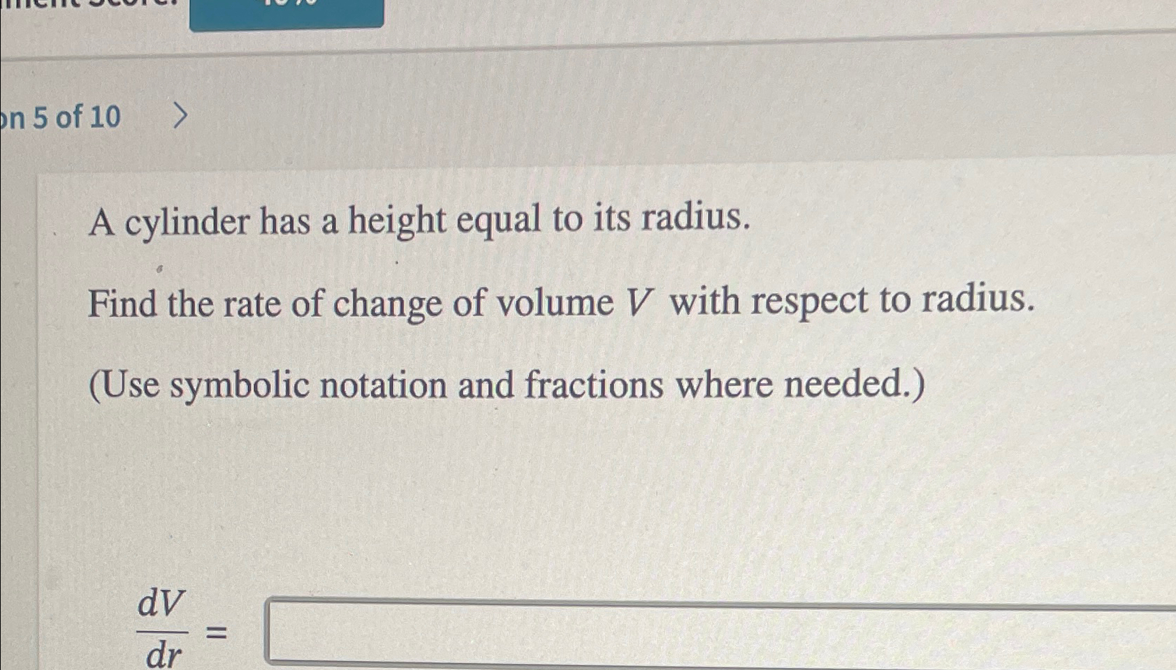 find the volume of cylinder whose radius is equal to its height
