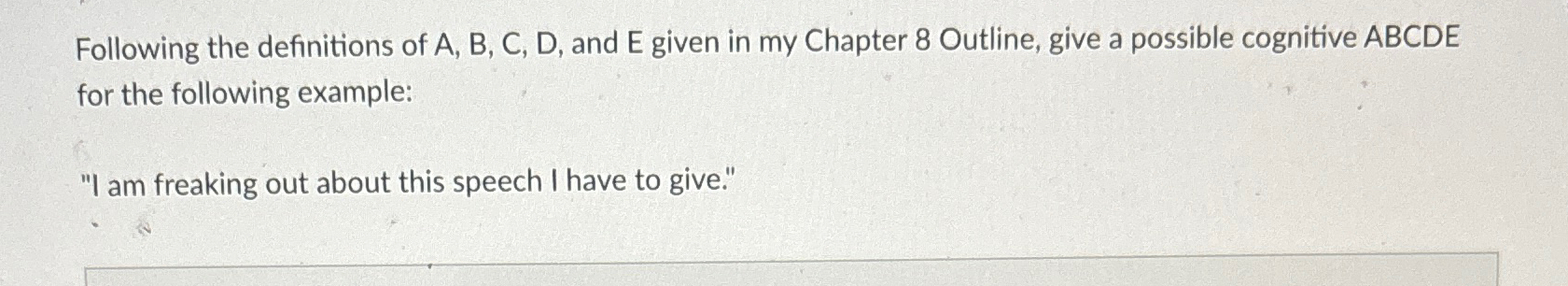 Solved Following The Definitions Of A B C D And E Given Chegg Com