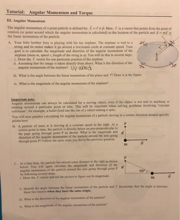 Solved Tutorial Angular Momentum And Torque Iii Angular Chegg Solved Tutorial Angular Momentum And Torque Iii Angular Chegg