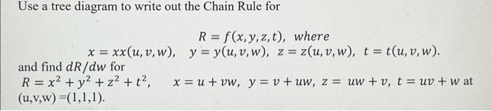 Solved Use a tree diagram to write out the Chain Rule for R | Chegg.com