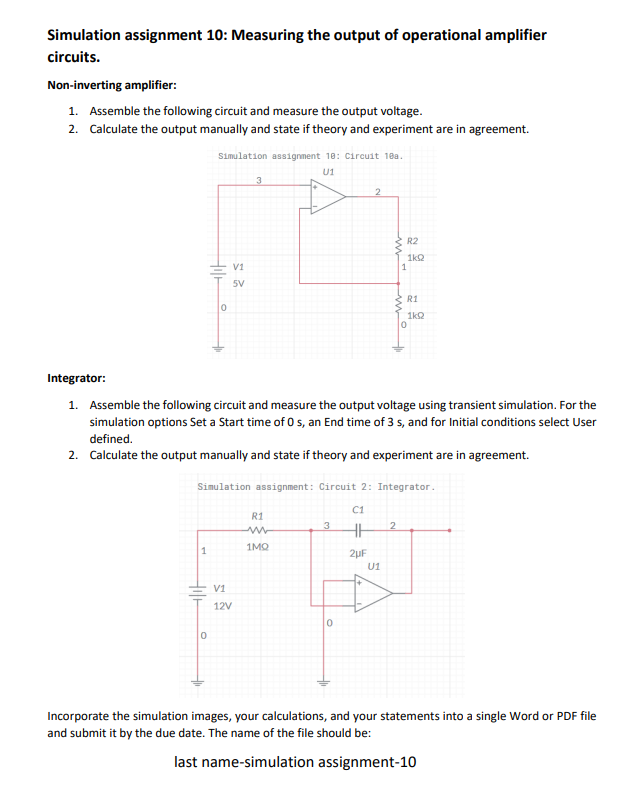 Solved Simulation assignment 10: Measuring the output of | Chegg.com