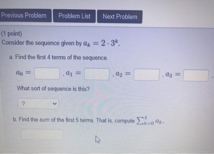 Solved Previous Problem Problem List Next Problem (1 point) | Chegg.com