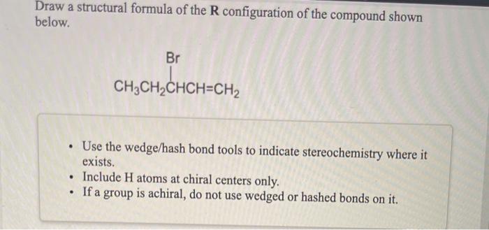 Solved Draw a structural formula of the R configuration of | Chegg.com