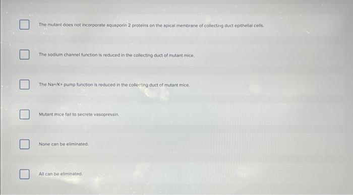 The muthot does not incorporate aquoporin 2proteins on the apical membrane of collectirig duct epithelial cells:
The sodium c