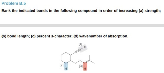 Solved Rank the indicated bonds in the following compound in | Chegg.com