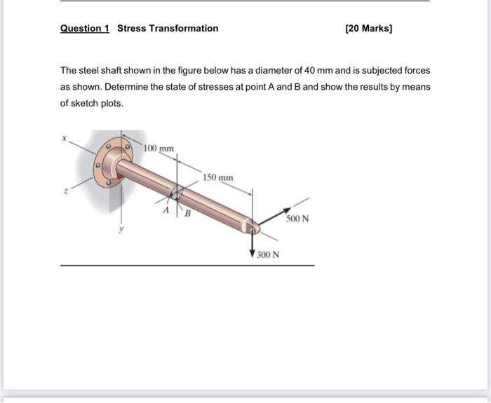 Solved The steel shaft shown in the figure below has a | Chegg.com