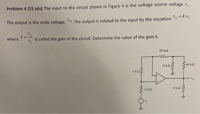 Solved Problem 4 (15 pts) The input to the circuit shown in | Chegg.com