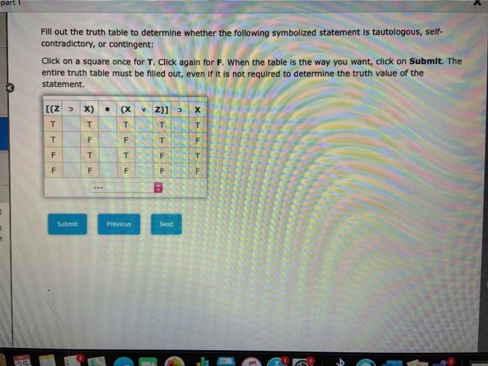 Solved part 1 Fill out the truth table to determine whether | Chegg.com