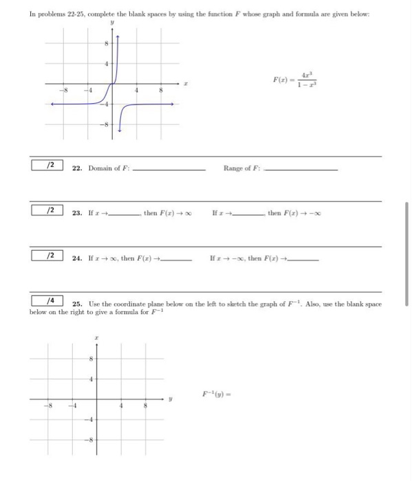 Solved In problems 22-25, complete the blank spaces by using | Chegg.com