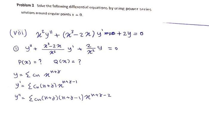 Solved Problem 2 Solve the following differential equations | Chegg.com