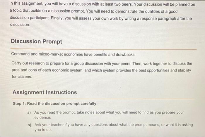 how will you assess discussion assignments