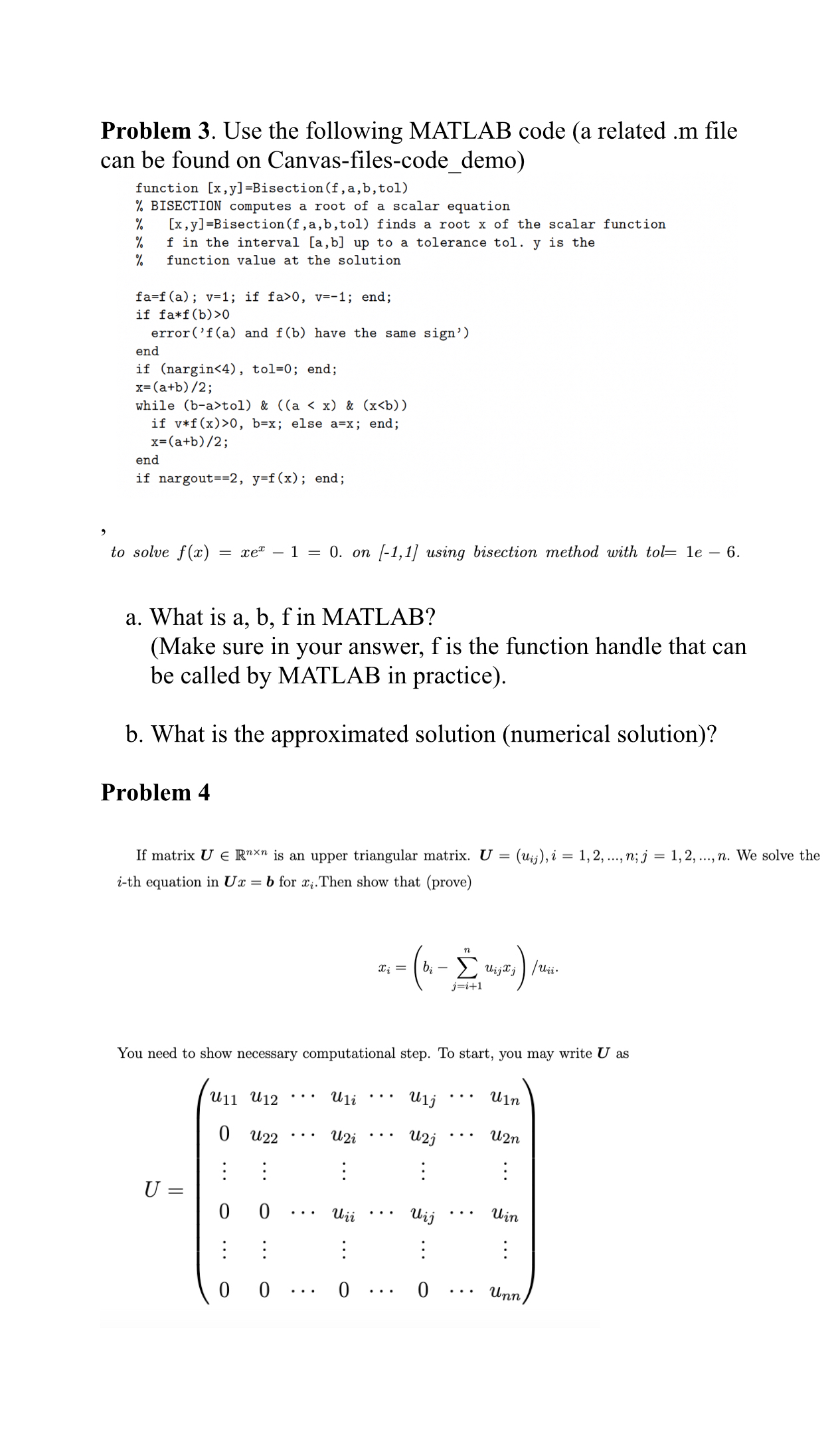Solved Problem 3. ﻿Use the following MATLAB code (a related | Chegg.com
