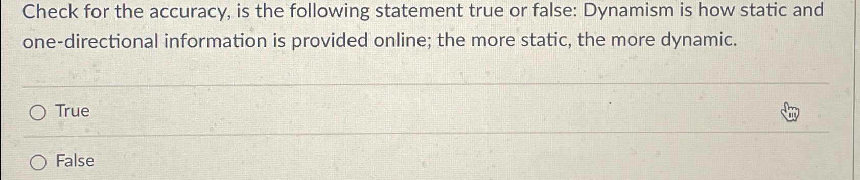 Solved Check for the accuracy, is the following statement | Chegg.com