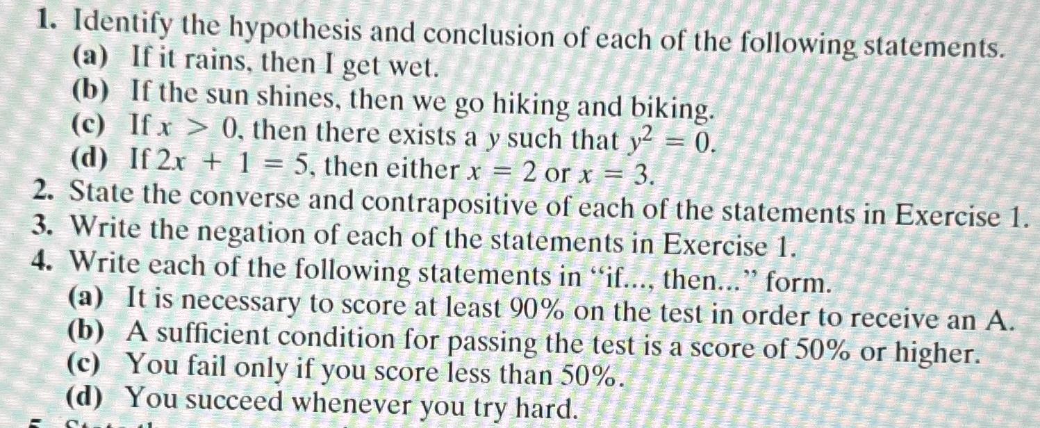 how to identify hypothesis and conclusion