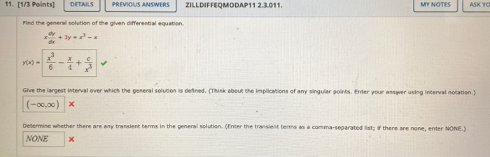 Solved 11. [1/3 Points) DETAILS PREVIOUS ANSWERS | Chegg.com