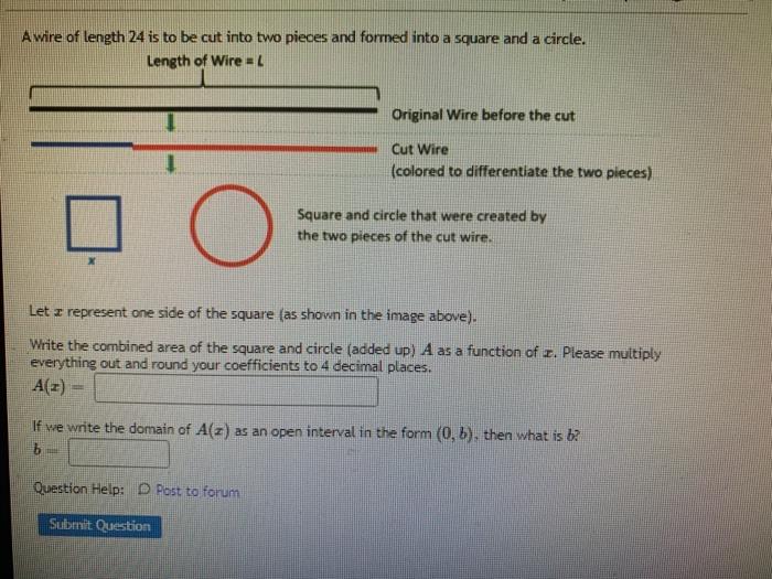 Solved A wire of length 24 is to be cut into two pieces and | Chegg.com
