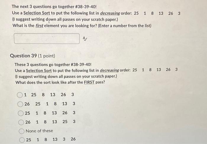 Solved The next 3 questions go together \#38-39-40! (I | Chegg.com