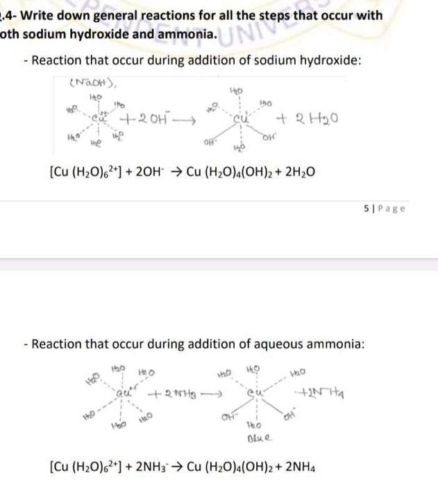 Solved 2.4 Write down general reactions for all the steps