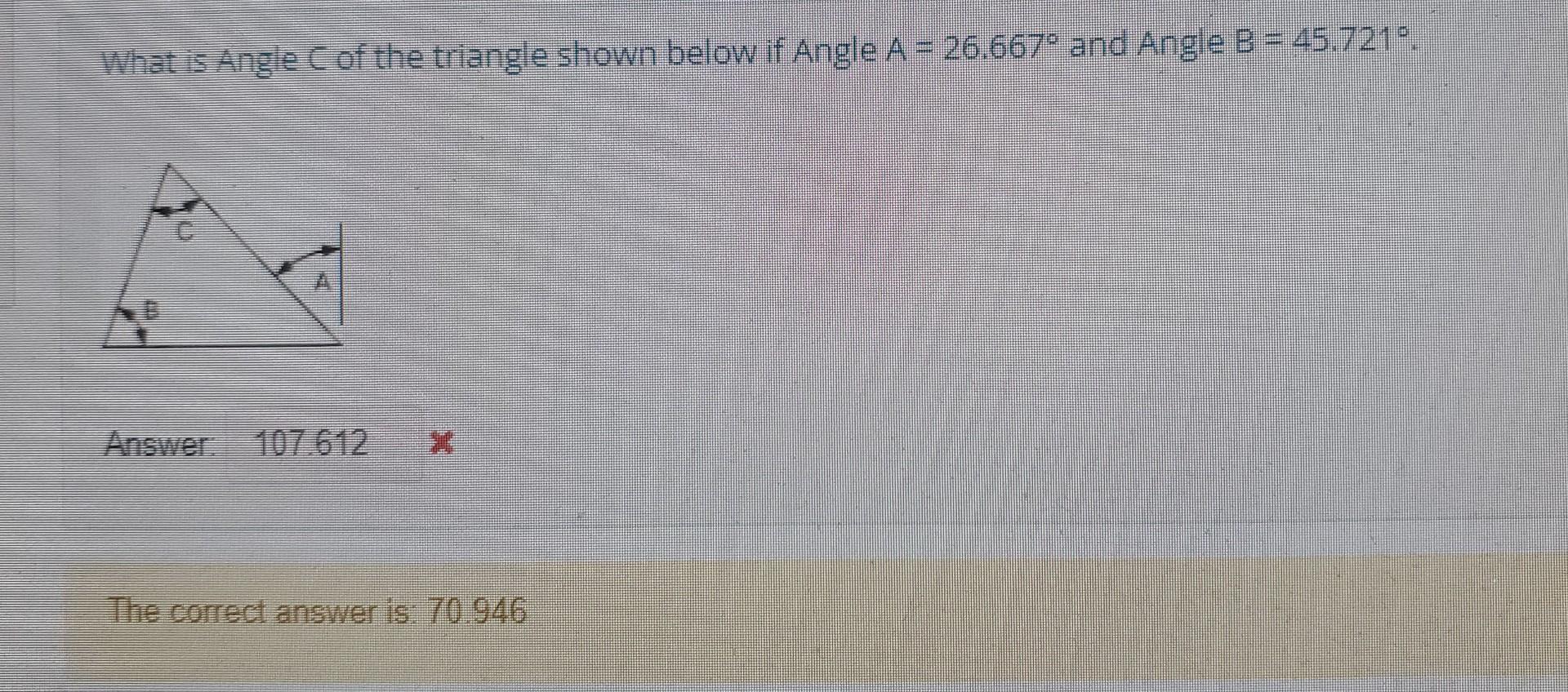 Solved What is Angle C of the triangle shown below if Angle | Chegg.com