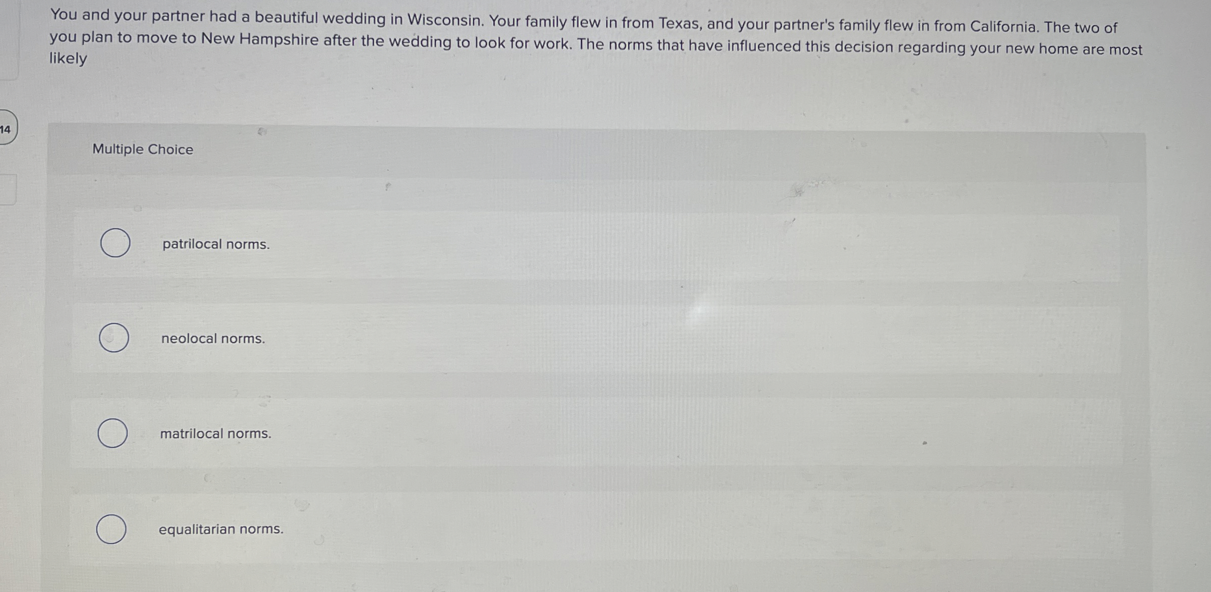 Solved You and your partner had a beautiful wedding in | Chegg.com
