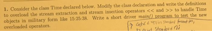 Solved 2. Modify the class time defined in problem 1 so that | Chegg.com